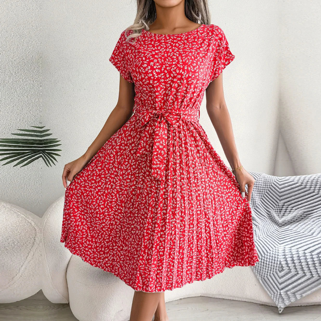 Zoe - Floral Print Wrap Midi Dress