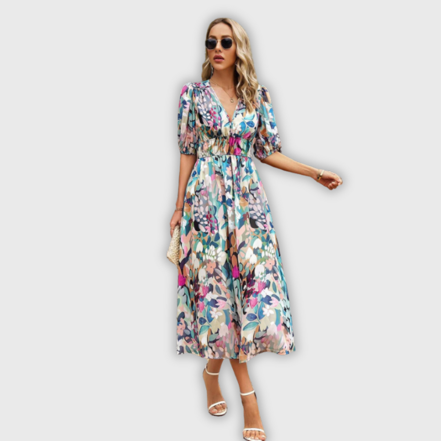 Estella | Flattering Floral Midi Dress