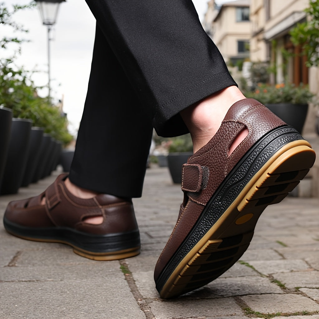 Solterro Leather Sandals – Breathable Fit & Lightweight Sole