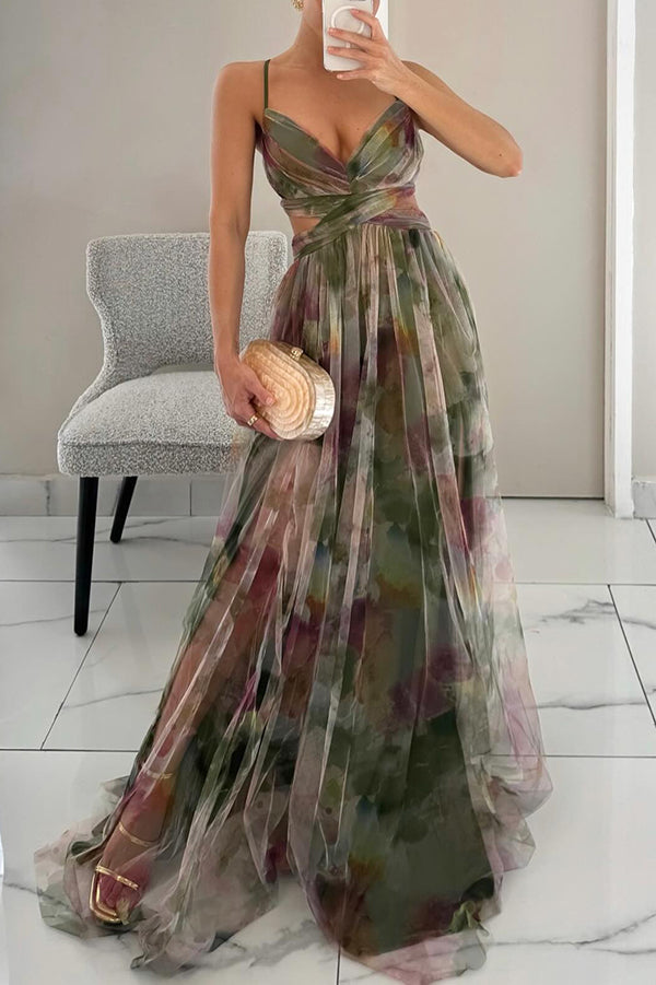 Marion - Stunning Maxi Dress For Wedding Guests With V Neckline For Women