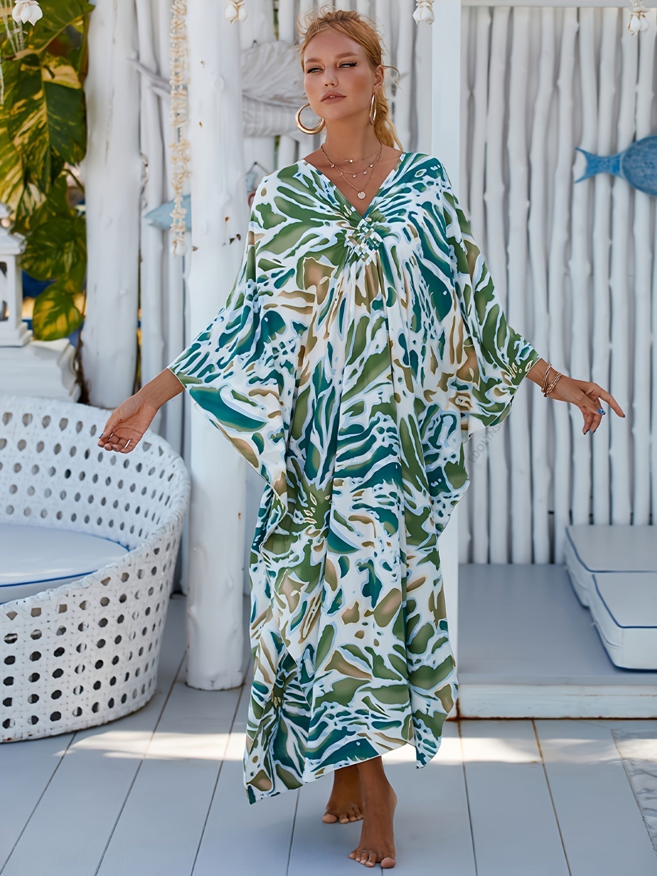 Celine | Oversized Nature Print Dress