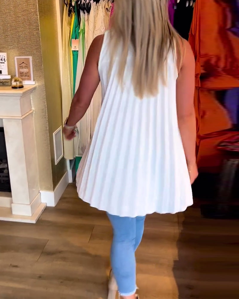 Debby - Pleated Sleeveless Top