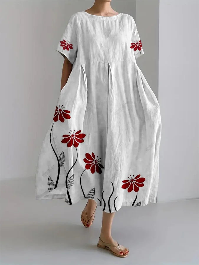 Luna | Long Floral Dress with Natural Elegance