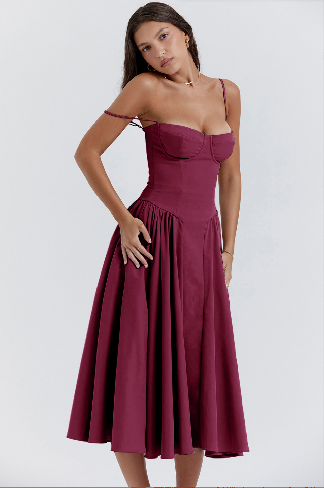 Joanne - Sophisticated sleeveless corset dress