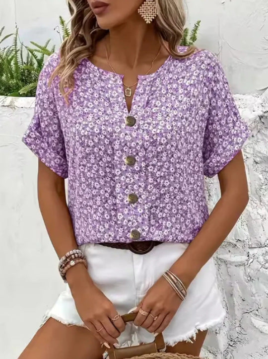 Jelena | Elegant Summer Floral Top