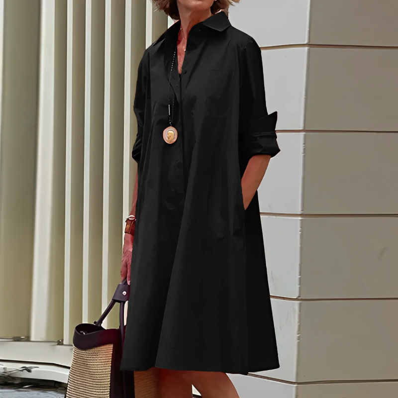 Carole - Women's midi dress with a flowing cut and effortless comfort