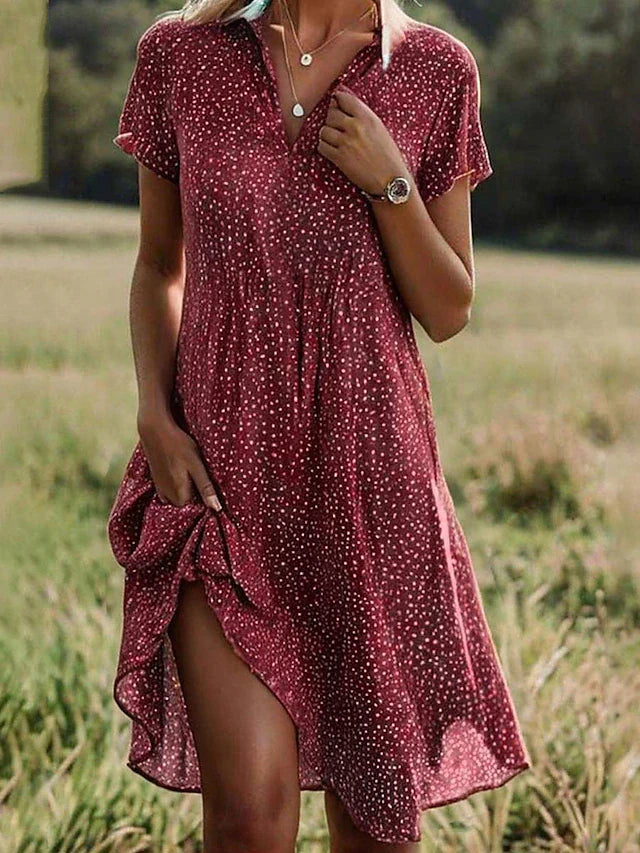 Mary | Short Sleeve Midi Dress for Women