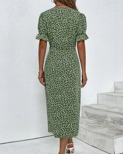Barbara - Fresh Bloom V-Neck Dress