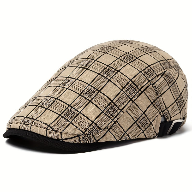 Stonemont™ | Plaid Beret Cap – Lightweight, Adjustable & Season-Ready