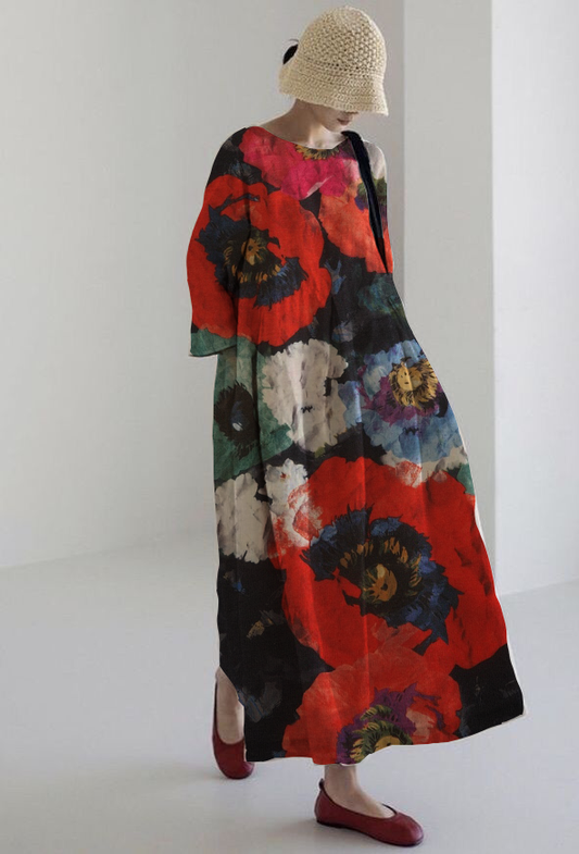 Rosalia | Artistic Midi Dress with Maximum Comfort