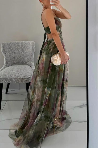 Marion - Stunning Maxi Dress For Wedding Guests With V Neckline For Women