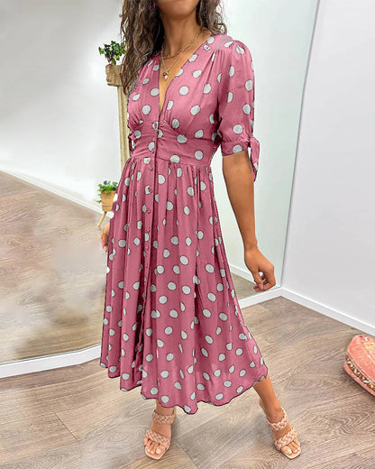 Nipa | Polka Dot V-Neck Dress