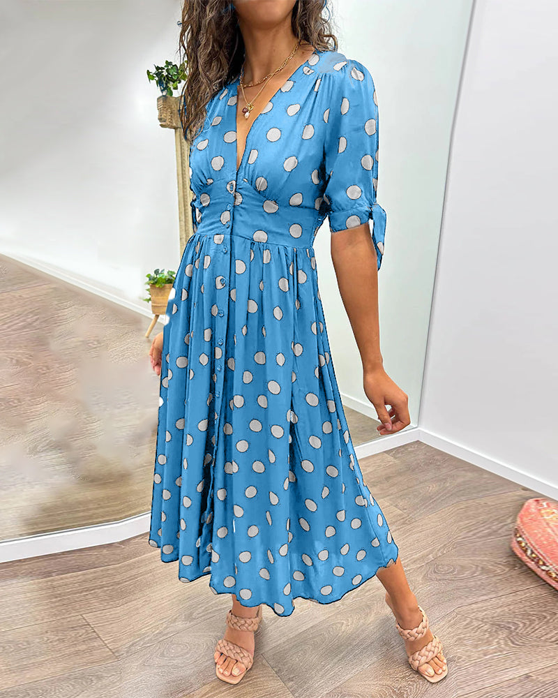 Nipa | Polka Dot V-Neck Dress