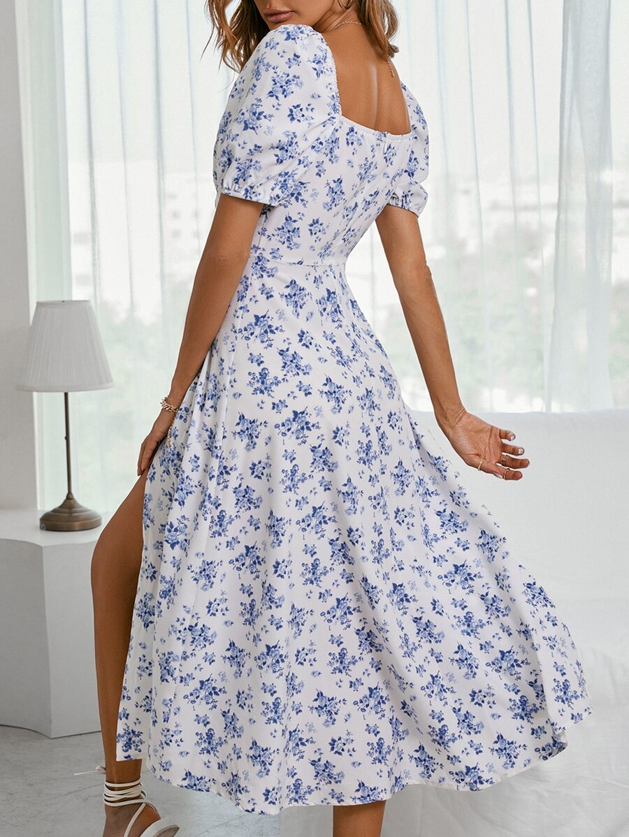 Breezaya – Allover Floral Knot Maxi Dress