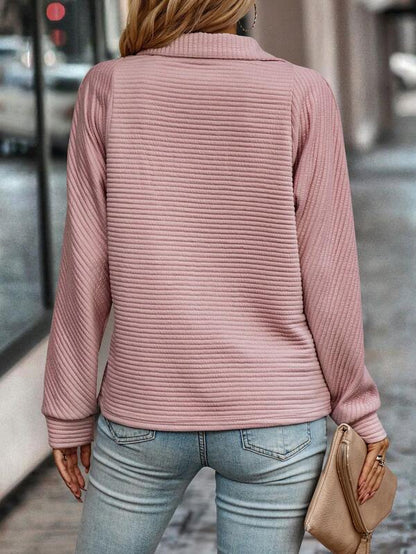 Bella™ Quarter-Zip Ribbed Sweater