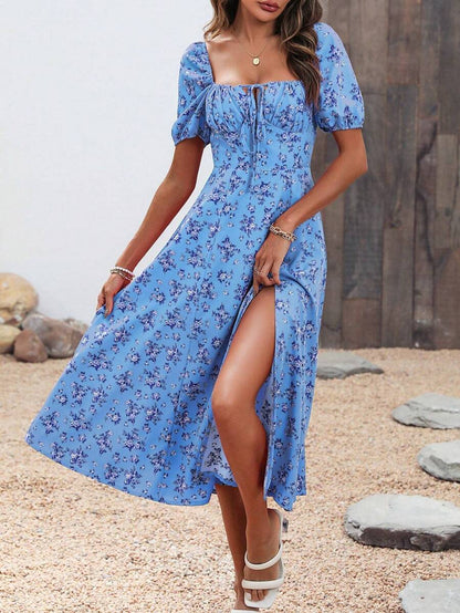 Breezaya – Allover Floral Knot Maxi Dress
