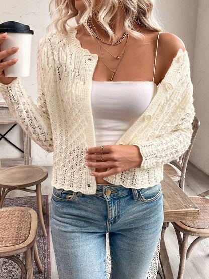 Averra - Open-Front Sculpted Knit Cardigan