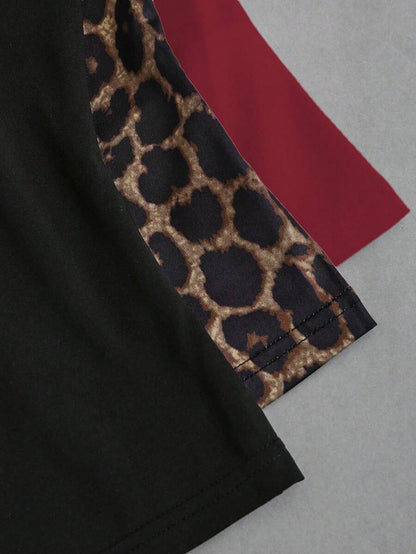 Sweetra Women's Casual Versatile Tank Top, Summer Graphic Cheetah Print Tees Women Tops