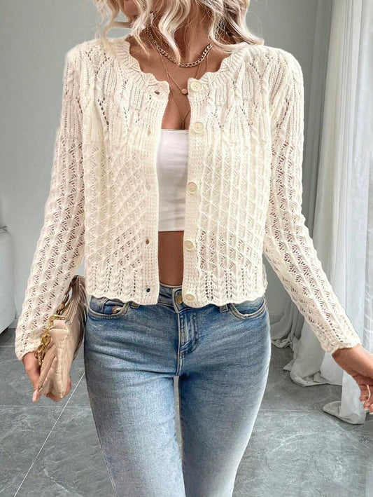 Averra - Open-Front Sculpted Knit Cardigan