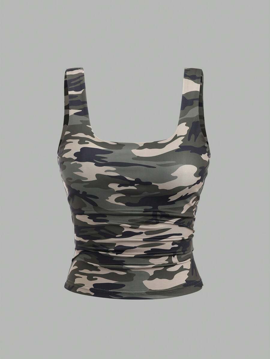 Sweetra Women's Casual Versatile Tank Top, Summer Graphic Cheetah Print Tees Women Tops