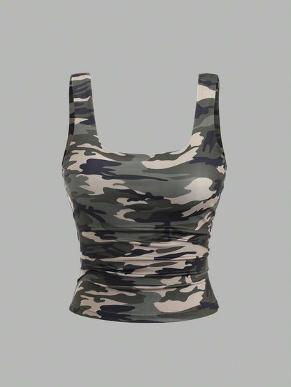 Sweetra Women's Casual Versatile Tank Top, Summer Graphic Cheetah Print Tees Women Tops