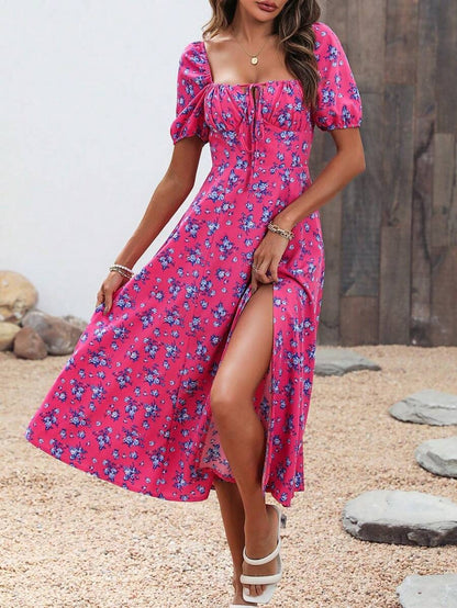 Breezaya – Allover Floral Knot Maxi Dress