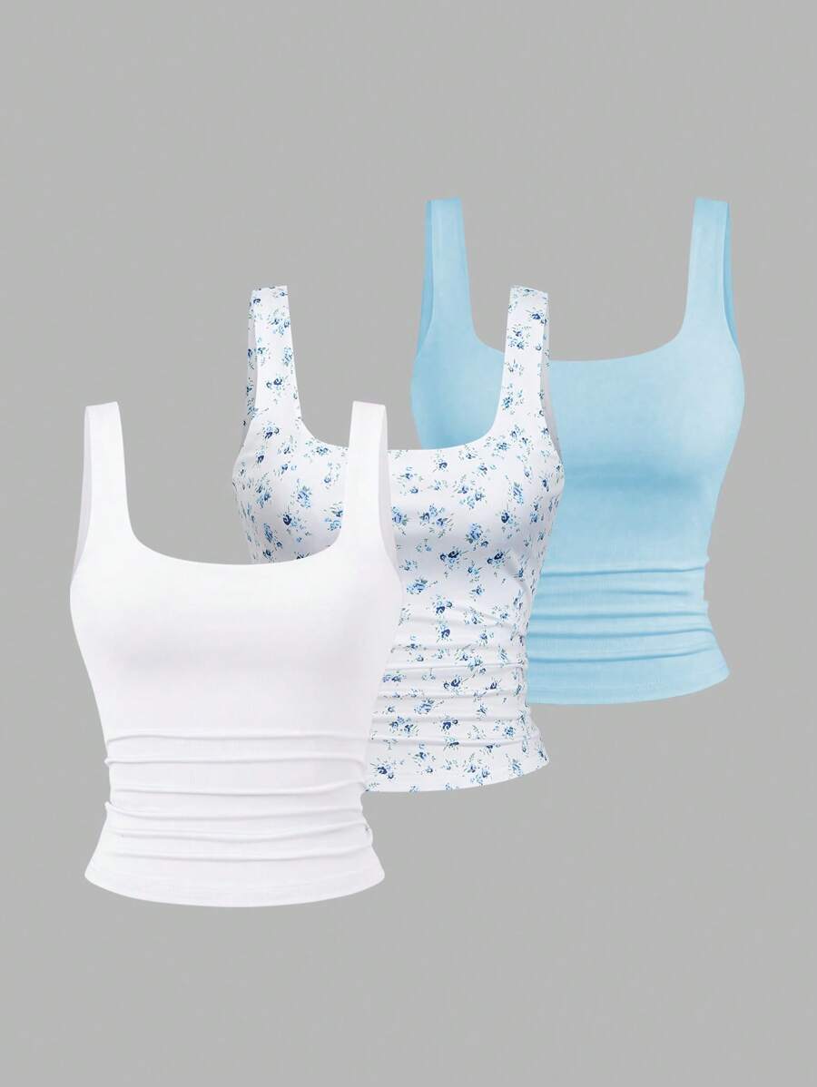 Sweetra Women's Casual Versatile Tank Top, Summer Graphic Cheetah Print Tees Women Tops