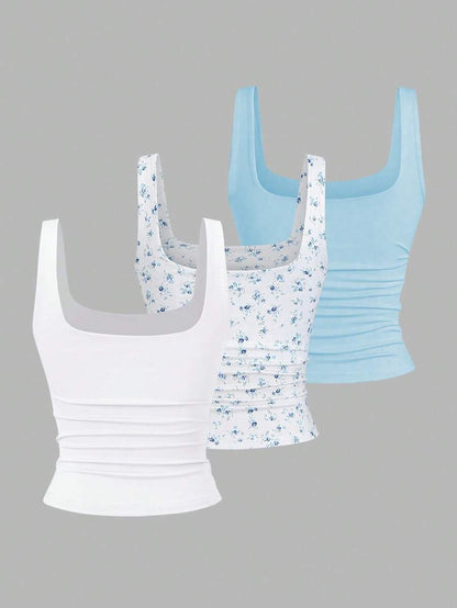 Sweetra Women's Casual Versatile Tank Top, Summer Graphic Cheetah Print Tees Women Tops