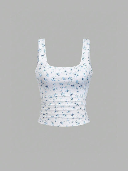 Sweetra Women's Casual Versatile Tank Top, Summer Graphic Cheetah Print Tees Women Tops