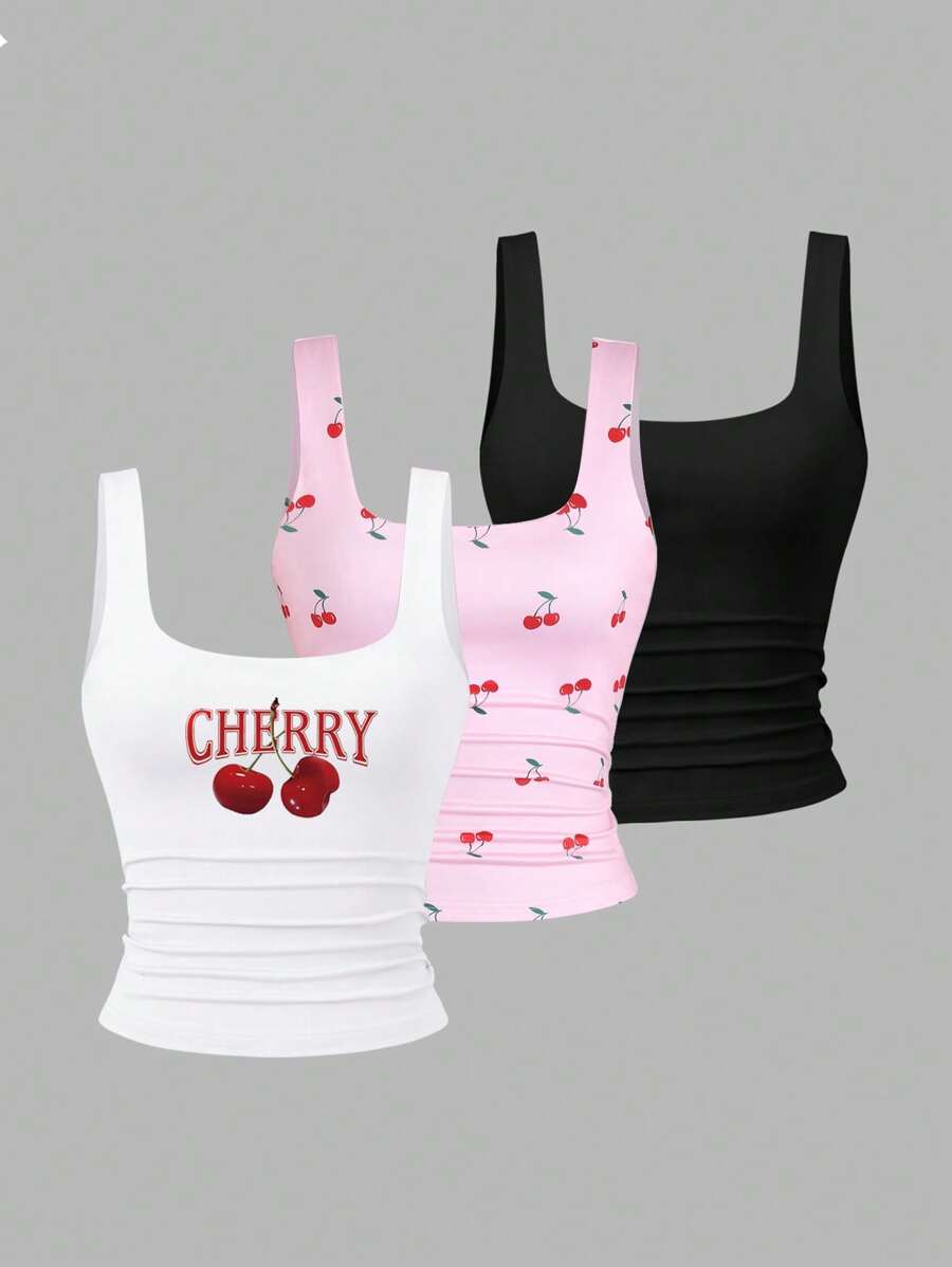 Sweetra Women's Casual Versatile Tank Top, Summer Graphic Cheetah Print Tees Women Tops