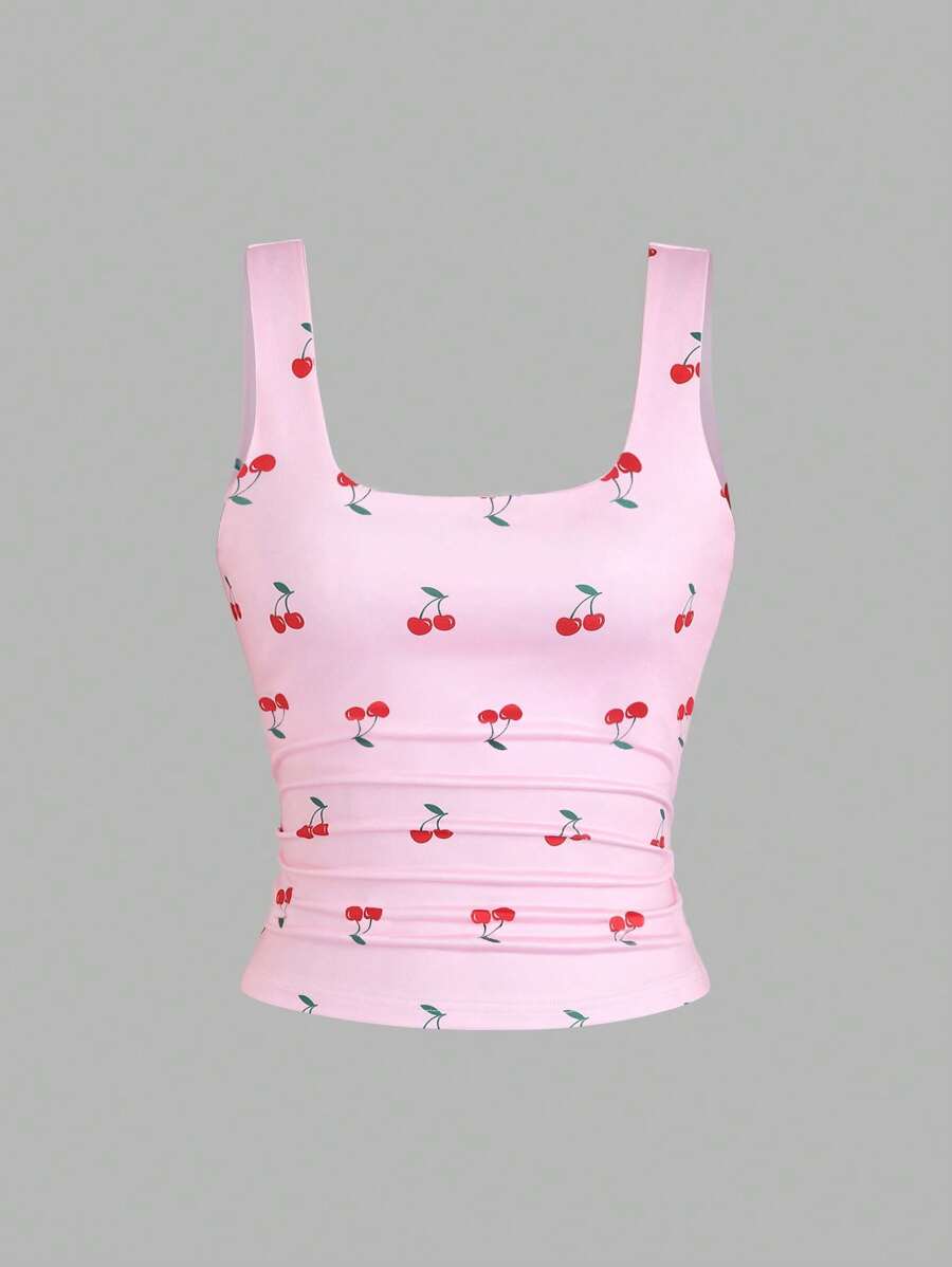 Sweetra Women's Casual Versatile Tank Top, Summer Graphic Cheetah Print Tees Women Tops