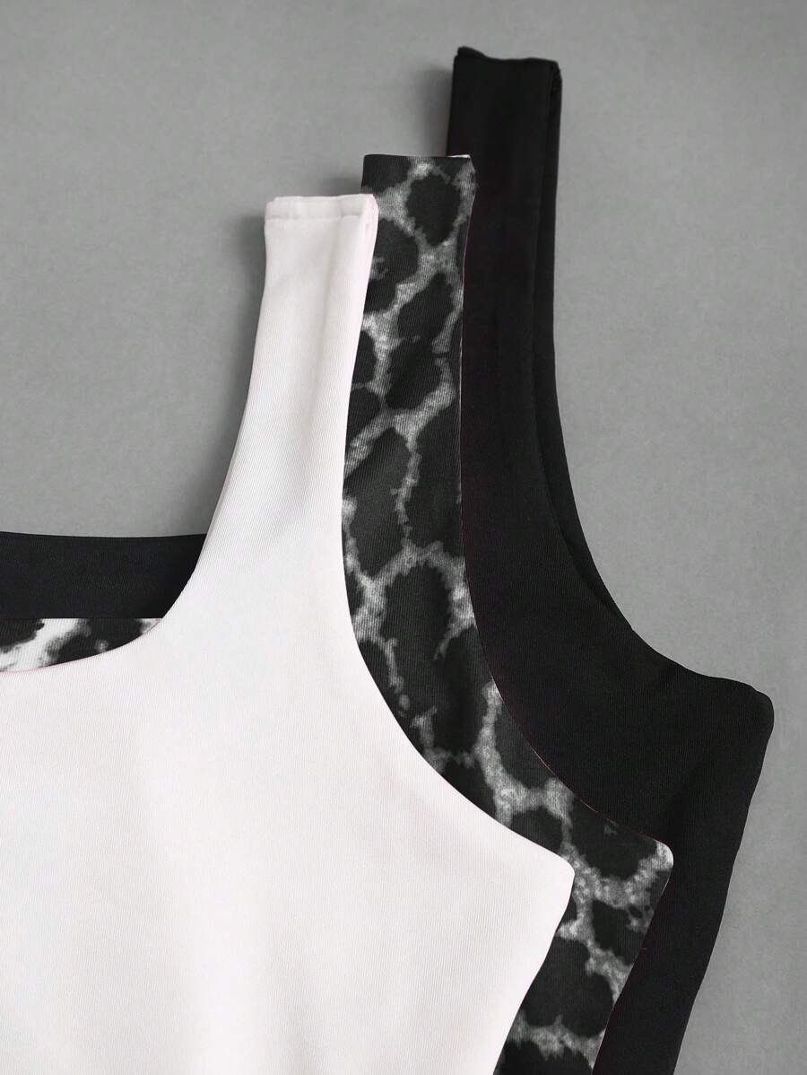 Sweetra Women's Casual Versatile Tank Top, Summer Graphic Cheetah Print Tees Women Tops