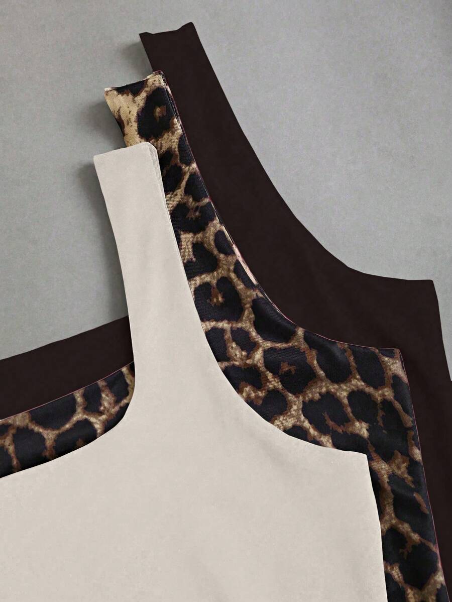 Sweetra Women's Casual Versatile Tank Top, Summer Graphic Cheetah Print Tees Women Tops