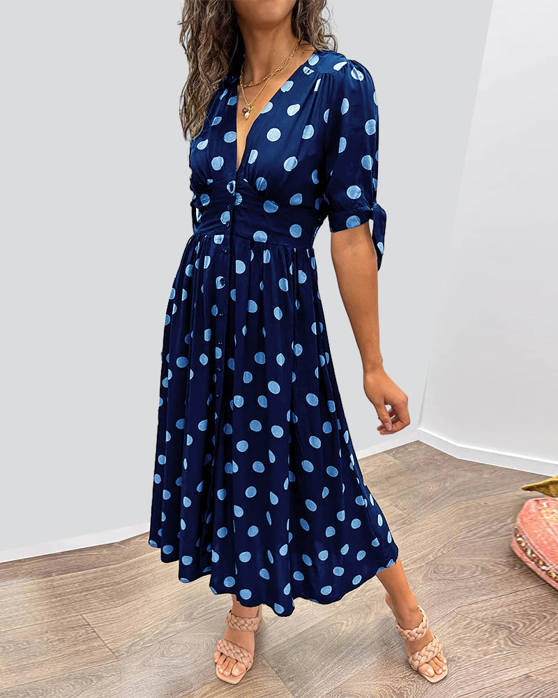 Nipa | Polka Dot V-Neck Dress