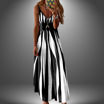 Solisse | Striped Sleeveless Maxi Dress