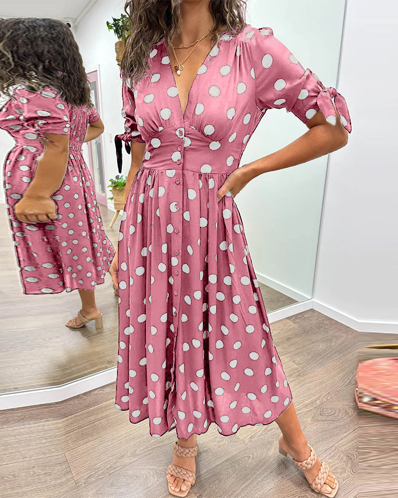 Nipa | Polka Dot V-Neck Dress