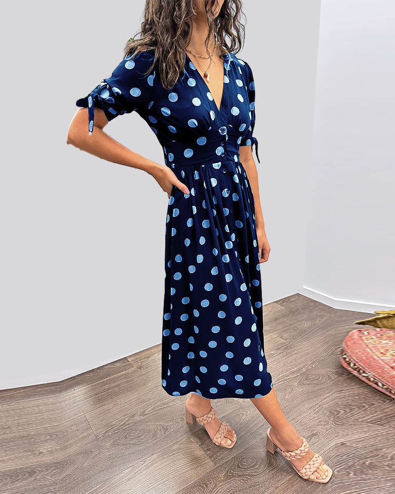 Nipa | Polka Dot V-Neck Dress