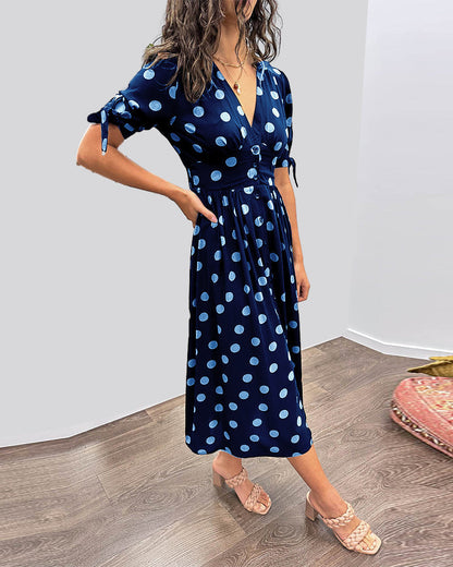 Nipa | Polka Dot V-Neck Dress