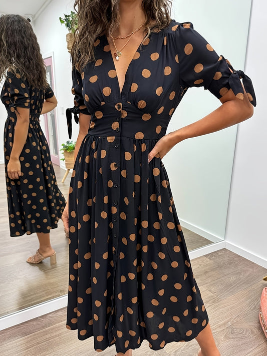 Nipa | Polka Dot V-Neck Dress