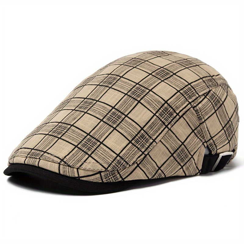 Stonemont™ | Plaid Beret Cap – Lightweight, Adjustable & Season-Ready