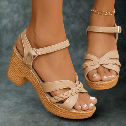 ELARA | BRAIDED VEGAN LEATHER HEEL