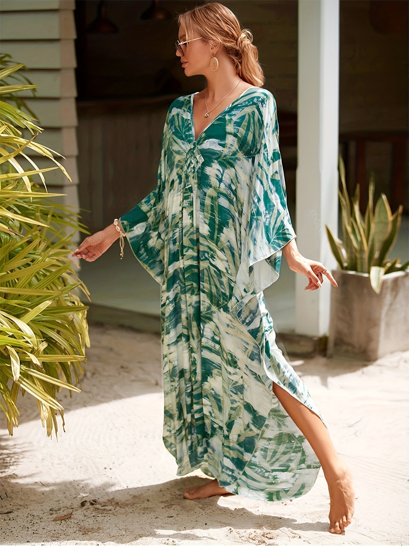 Sylvie | Oversized Palm Print Dress