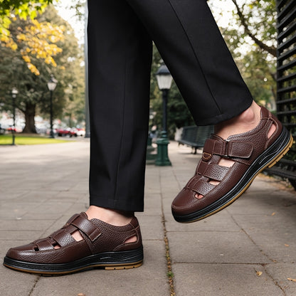 Solterro Leather Sandals – Breathable Fit & Lightweight Sole