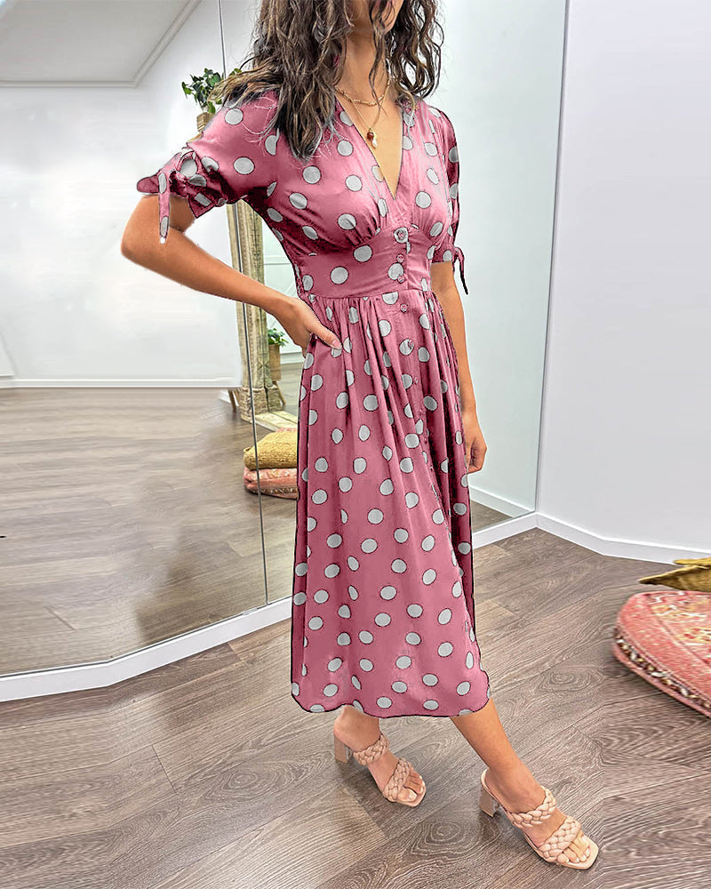 Nipa | Polka Dot V-Neck Dress