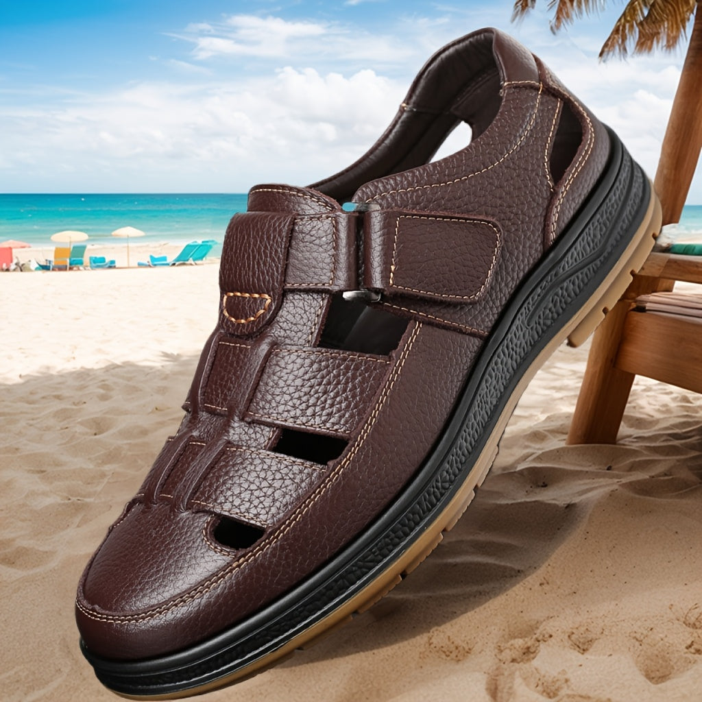 Solterro Leather Sandals – Breathable Fit & Lightweight Sole