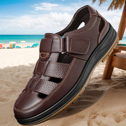 Solterro Leather Sandals – Breathable Fit & Lightweight Sole