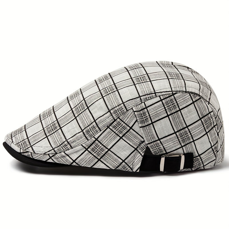 Stonemont™ | Plaid Beret Cap – Lightweight, Adjustable & Season-Ready