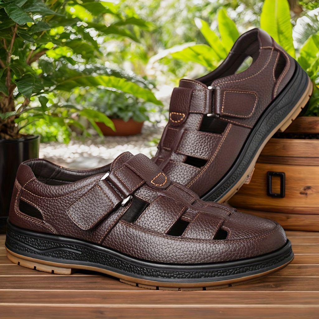Solterro Leather Sandals – Breathable Fit & Lightweight Sole
