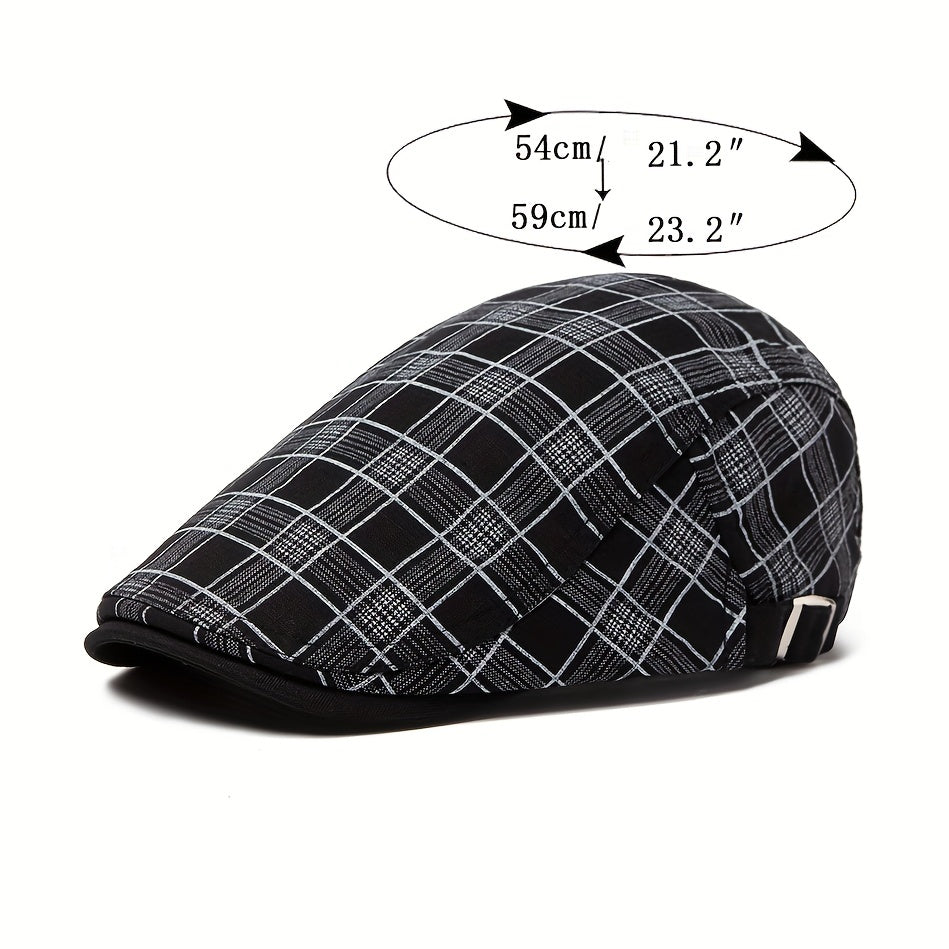 Stonemont™ | Plaid Beret Cap – Lightweight, Adjustable & Season-Ready