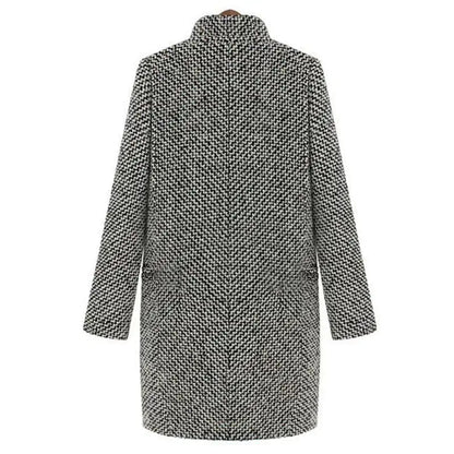 Vanessa™ | Sophisticated Checkered Long Coat